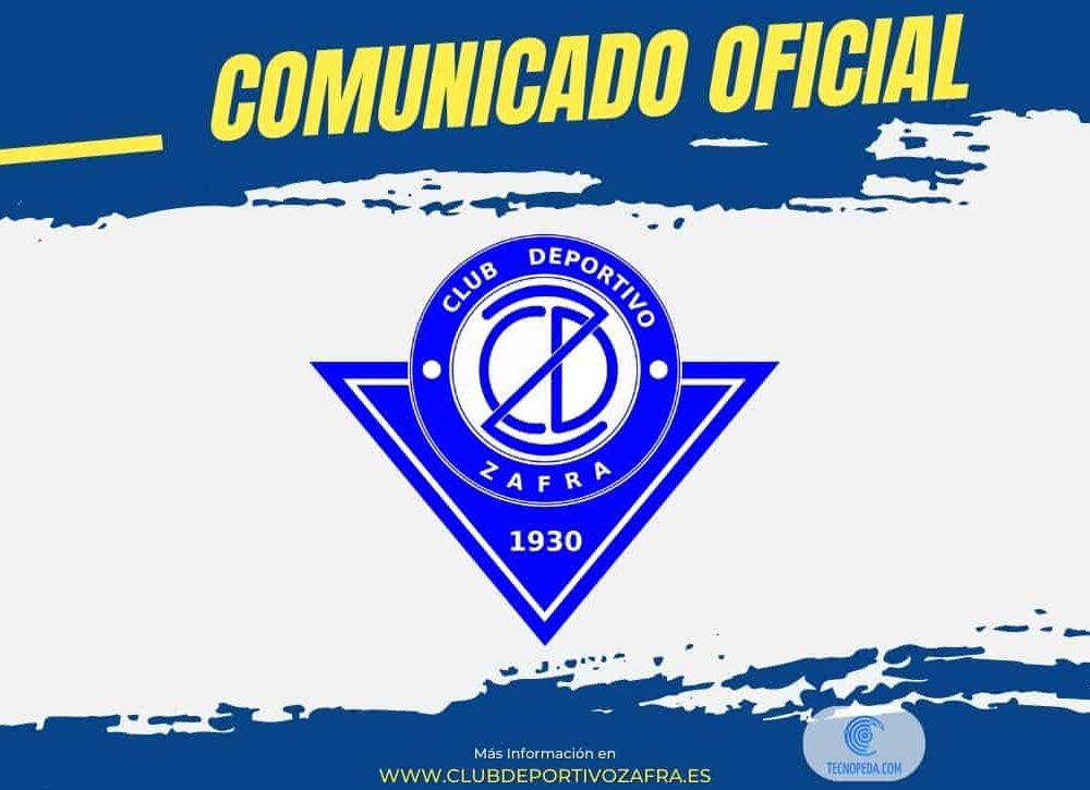 Portada del comunicado oficial del Club Deportivo Zafra